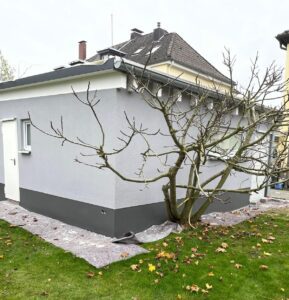 Verputzarbeiten an einer Garage in Düsseldorf – MK Innenausbau