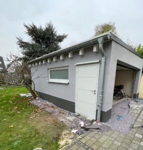 Verputzarbeiten an einer Garage in Düsseldorf – MK Innenausbau